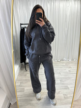 Load image into Gallery viewer, Karley cross detail straight leg jogger and hoodie set - charcoal