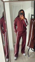 Load image into Gallery viewer, Libby stripe detail jogger and jacket set - wine