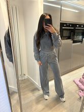 Load image into Gallery viewer, Eva cinch waist straight leg jogger set  - grey acid wash