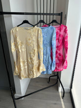 Load image into Gallery viewer, Brooke floral lace lined long sleeve dress - yellow