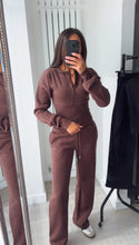 Load image into Gallery viewer, Kya (2) cinch waist jacket and jogger set - chocolate