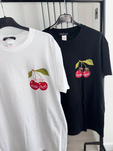 Mon cheri cherry long line short sleeve tee - choose colour