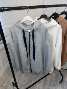 Callie zip up hooded jacket - grey