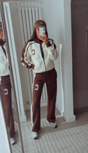 Load image into Gallery viewer, Casey stripe detail jogger and jacket set - chocolate