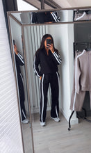 Load image into Gallery viewer, Libby stripe detail jogger and jacket set - black