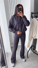 Load image into Gallery viewer, Cassidy flare leg bomber jacket loungewear set - slate grey