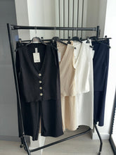Load image into Gallery viewer, Daria button front waistcoat and trouser set - black