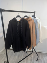 Load image into Gallery viewer, Callie zip up hooded jacket - black
