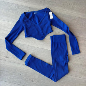SALE Zara ribbed seamless set - blue