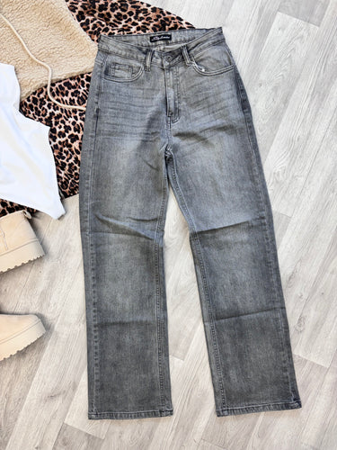 Alana straight leg grey denim jeans