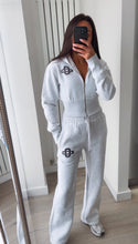 Load image into Gallery viewer, Pia embroidered logo detail cinch waist jacket and jogger set - grey