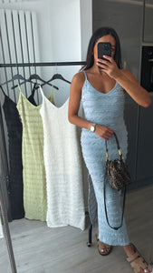 Larose textured tie front midi dress - choose colour