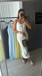 Larossa textured tie front midi dress - choose colour