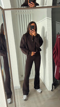 Load image into Gallery viewer, Cassidy flare leg bomber jacket loungewear set - black