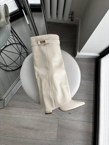 Ivey folded lock detail boots - original beige