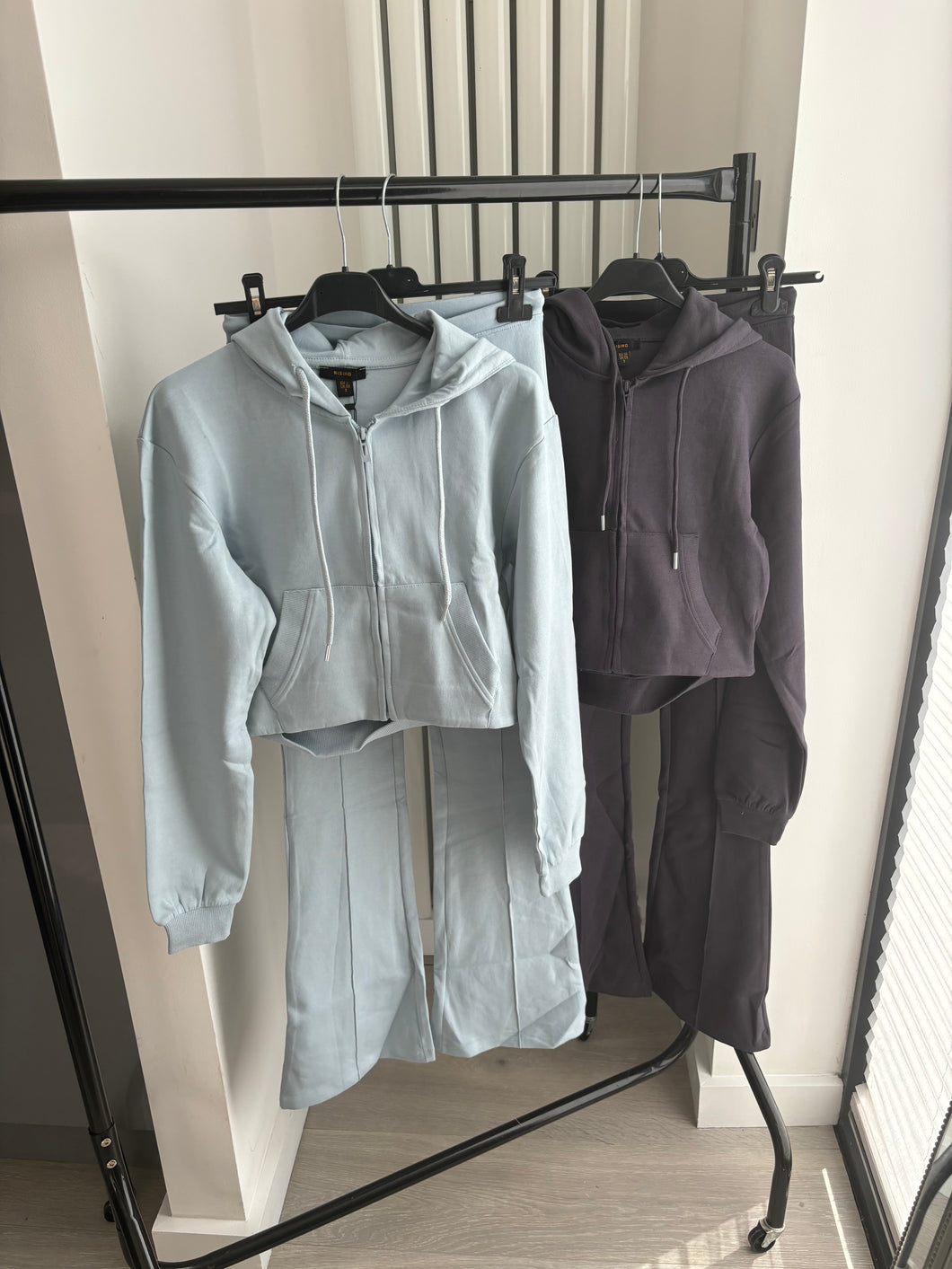 Erica flare leg tracksuit jacket loungewear set - baby blue