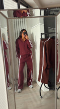 Load image into Gallery viewer, Libby stripe detail jogger and jacket set - wine