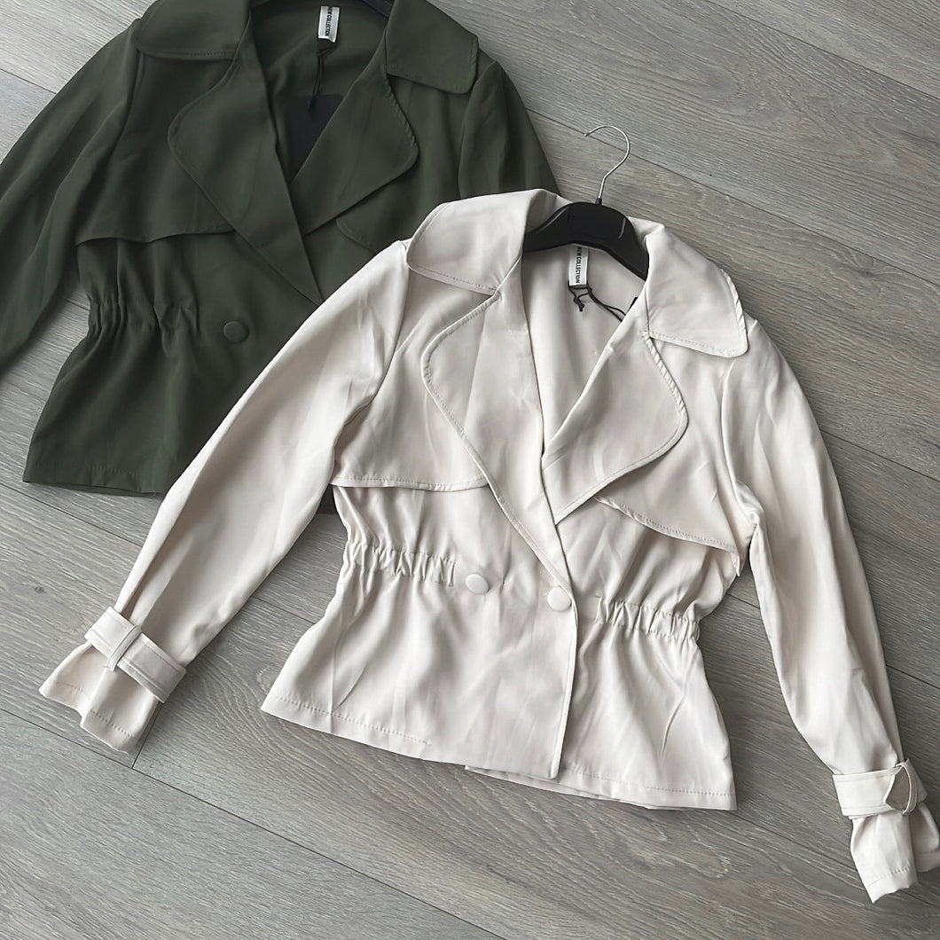 Brea cropped trench jacket - beige