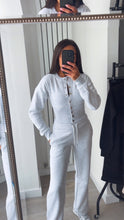 Load image into Gallery viewer, Chloe cinch waist long sleeve top and jogger set - light grey