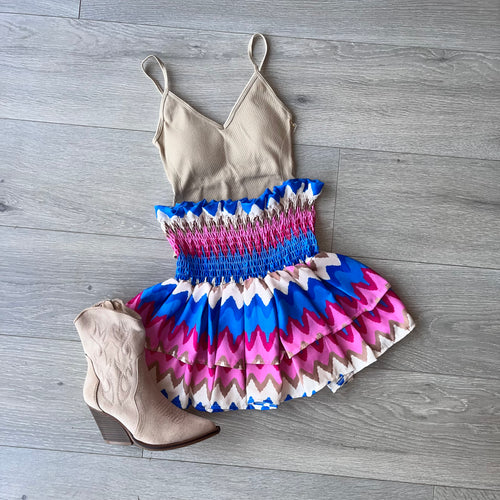 Odessa rara skirt - blue/pink