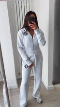 Load image into Gallery viewer, Pia embroidered logo detail cinch waist jacket and jogger set - grey