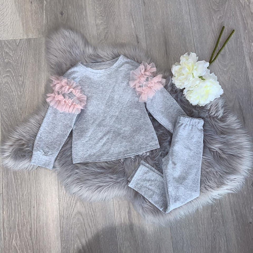 Girls grey frill set