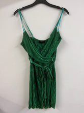 Load image into Gallery viewer, Pleated tie waist playsuit - green