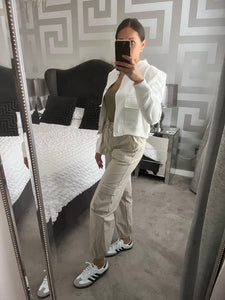 Jenna cargo joggers - greige