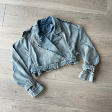 Load image into Gallery viewer, Deena cropped belted denim jacket