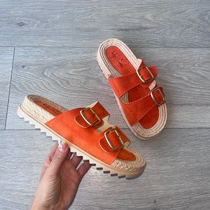 Joni buckle detail sandals - orange