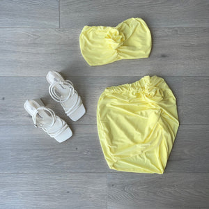 Rosa skirt and bandeau top set - yellow