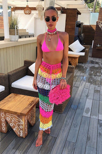 Roisin maxi crochet skirt - multi colour