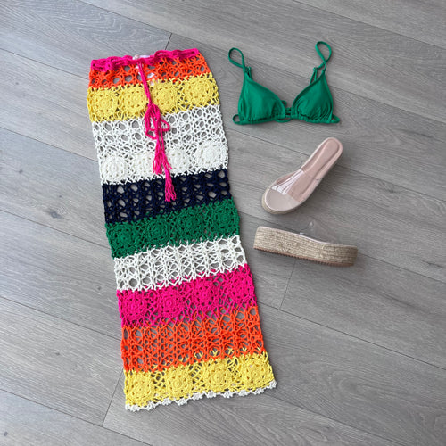 Roisin maxi crochet skirt - multi colour