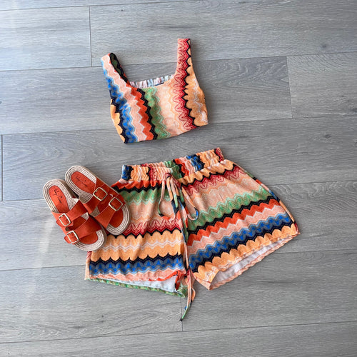 SALE Elys shorts and crop set - orange