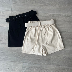 Maeve belted cargo skort shorts - beige