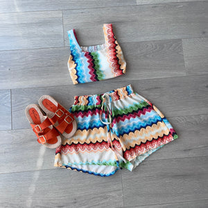 Elys shorts and crop set - multi