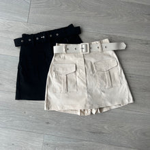 Load image into Gallery viewer, Maeve belted cargo skort shorts - beige