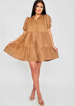 Load image into Gallery viewer, Stassie smock dress - tan