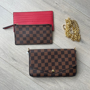 Checker chain strap bag - choose colour