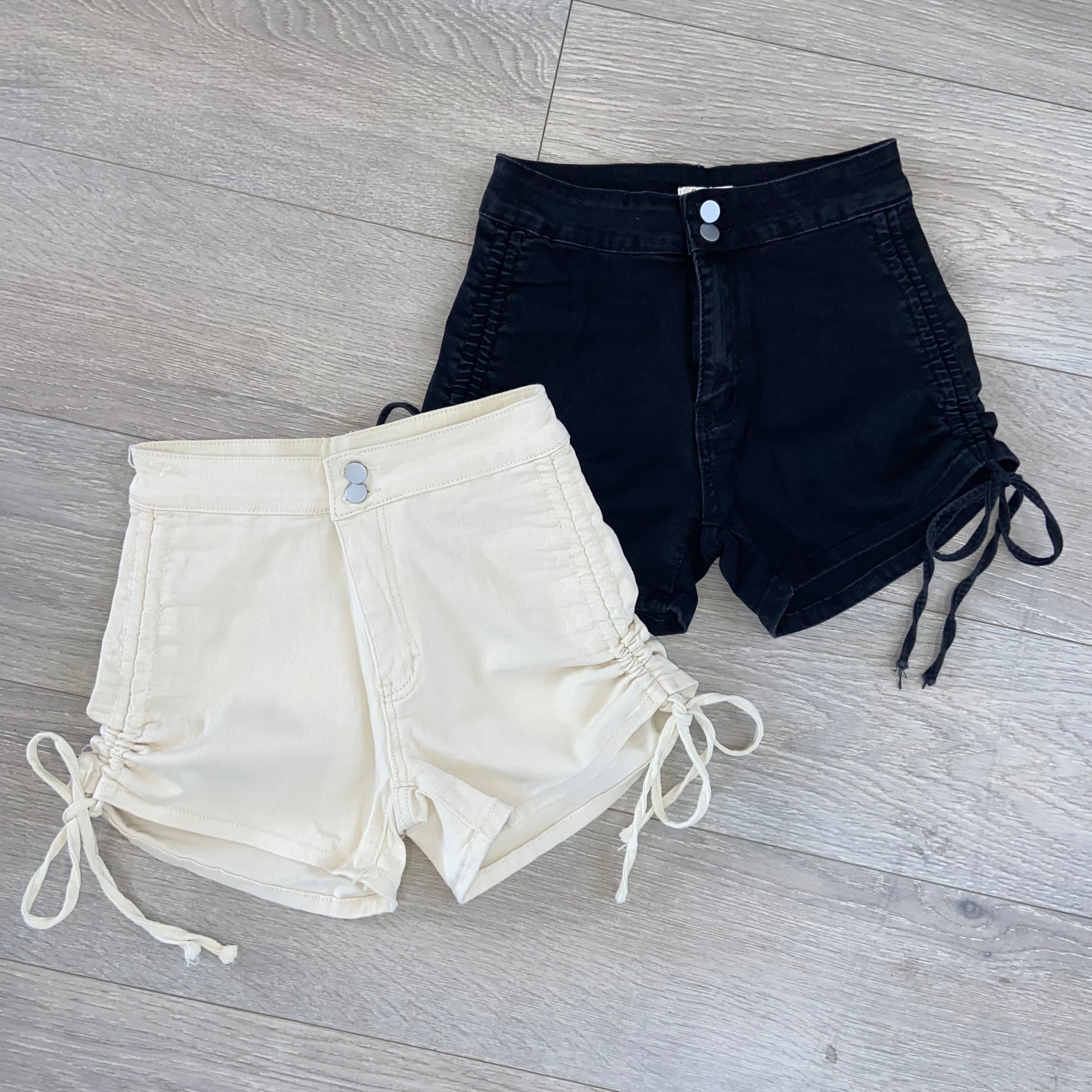 Ruched Side Denim Shorts - Buy Fashion Wholesale in The UK