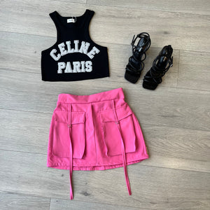 Taliah cargo skirt - pink