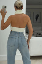 Load image into Gallery viewer, Korinne ribbed knit roll neck backless top - cream