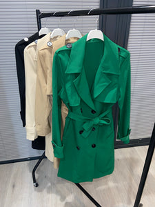 Carrie belted trench coat - green