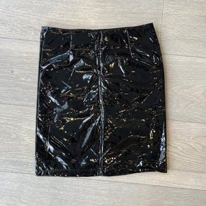 Black vinyl skirt (S)