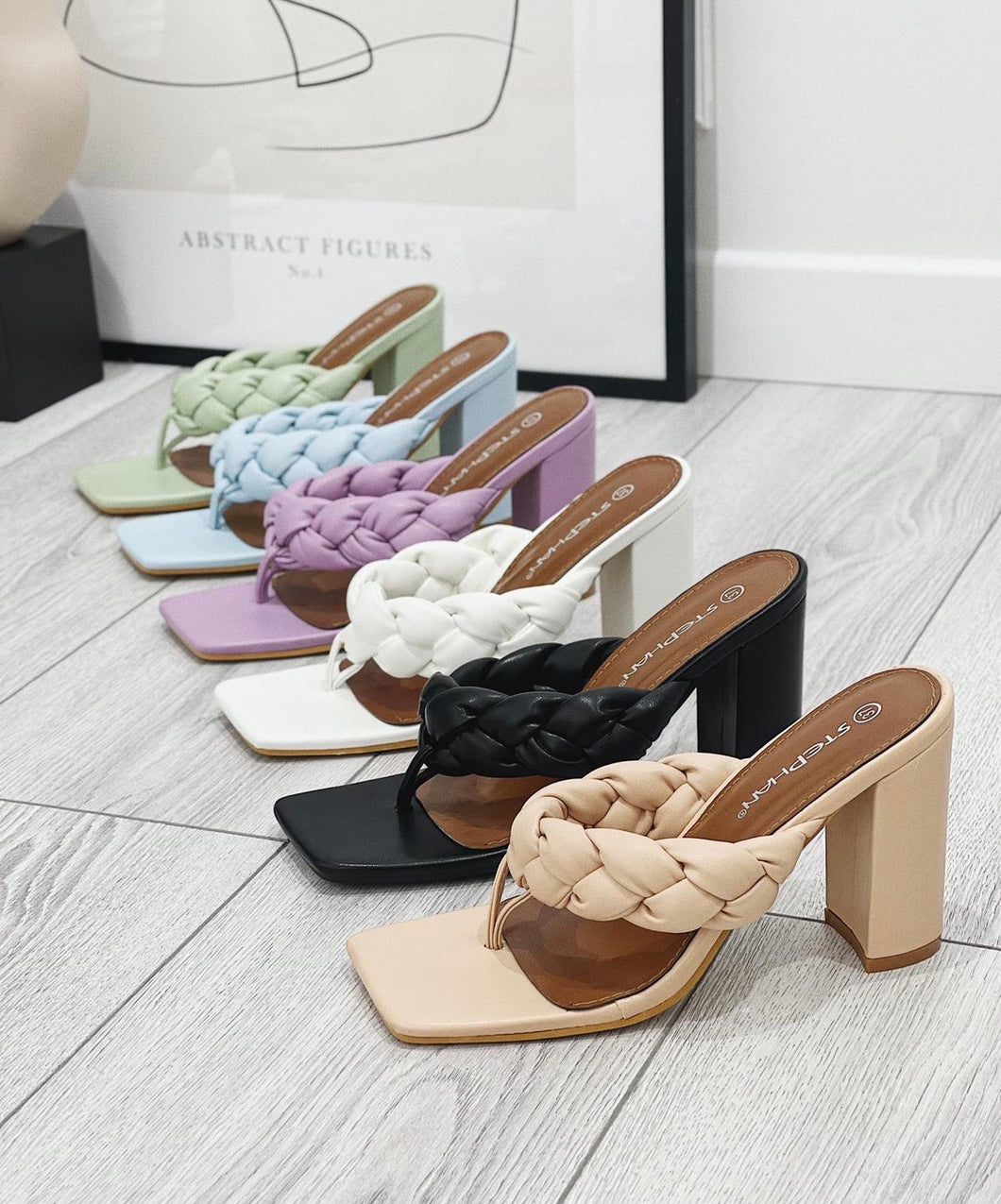 Una plaited toe post block heels - choose colour