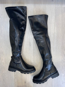 Zaya over knee thigh high boots - black