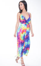 Load image into Gallery viewer, Freya multi colour tie dye jumpsuit (8, 10)