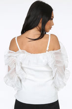 Load image into Gallery viewer, Delilah frill top - white