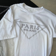 Load image into Gallery viewer, Paris oversized diamanté sleeve tshirt dress - white