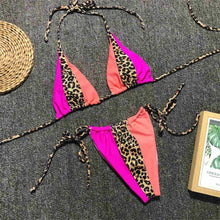 Load image into Gallery viewer, Zara neon leopard bikini - coral